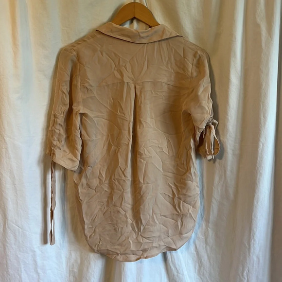 L’Agence Isa Tie Sleeve 100% Silk Georgette Button up blouse top - Picture 7 of 8